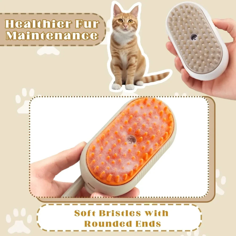 Plufo 3-in-1 Steam Mist & Massage Brush for Cats & Dogs