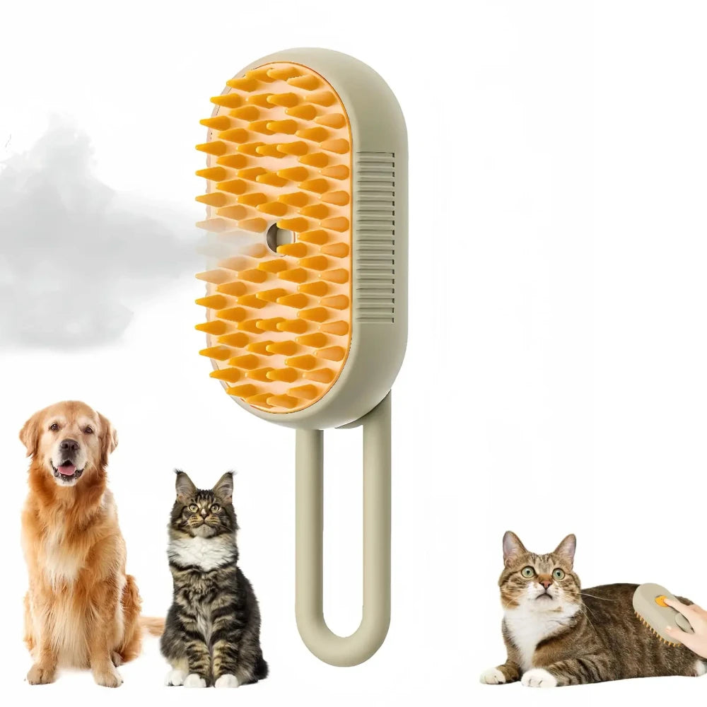 Plufo 3-in-1 Steam Mist & Massage Brush for Cats & Dogs