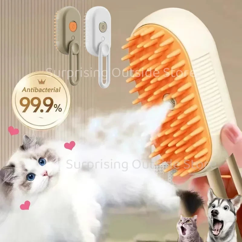 Plufo 3-in-1 Steam Mist & Massage Brush for Cats & Dogs