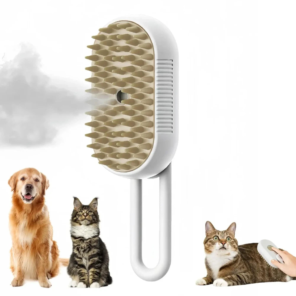 Plufo 3-in-1 Steam Mist & Massage Brush for Cats & Dogs